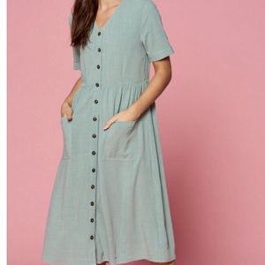 Orange Creek Sage Button Down Dress